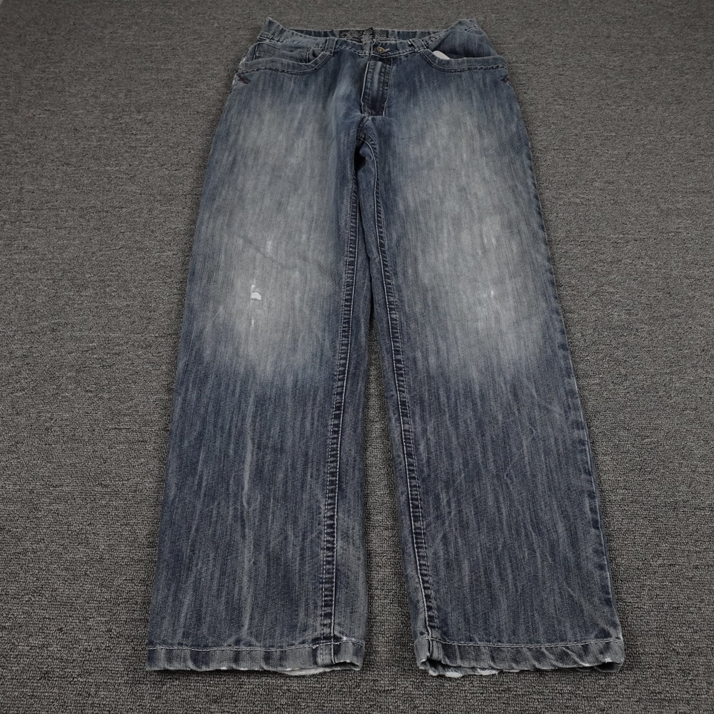 Southpole Premium Collection Jeans Mens 34x30 Blue Relaxed Wide Leg Studded